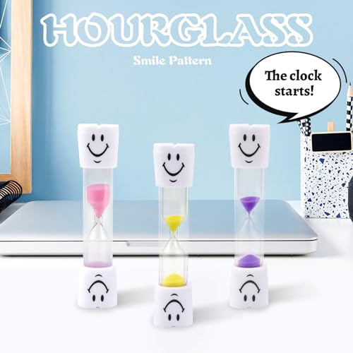 Sanduhr-Timer Sanduhren Für Kinder 3 Minuten Sanduhr Zeitmesser Smiley Glas Timer für Küche, Kinder, Zähneputzen, Zuhause, Büro Und Spiel-Timer – Bild 4