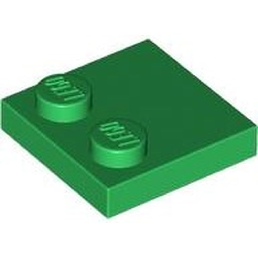 LEGO Tile 2 x 2, Modified with Studs on Edge, Part 33909, Part 33909, Choose Your Colour (Green, 10, count) — image 1
