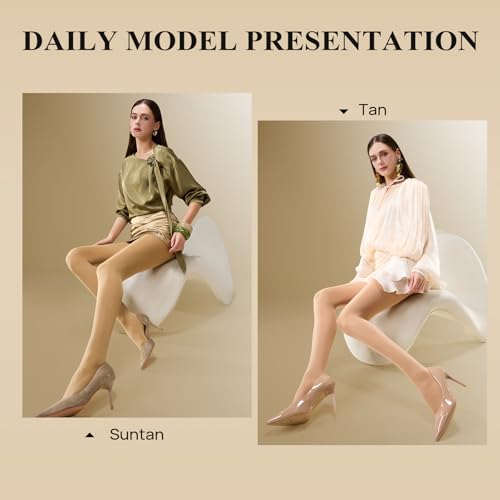 Image of MANZI Microfibre Tights for Women, Semi Opaque Solid Colored Footed Pantyhose 70 Denier