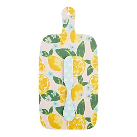 Mud Pie Lemon Melamine Board Set with Spreader Cover