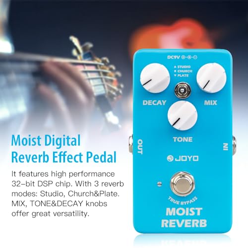 Image of JOYO Digital Reverb Guitar Pedal, 32-bit DSP with 3 Modes (Studio /Church /Plate) & Decay /Mix /Tone Control, True Bypass (MOIST JF-20)
