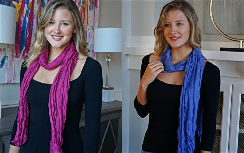 Voile Cotton Blend Scarf Shawl | Hijab Wrap | All Seasons | Soft Scarves for Women |Lightweight Full Crinkly4