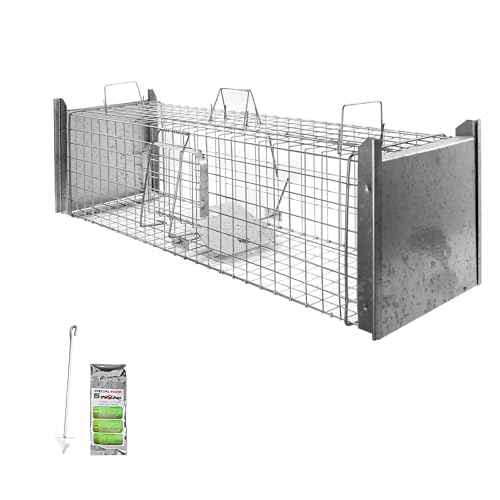 Petigi Animales Humane Trampa Jaula Captura Ratones Ratas Conejos Topos Martas Castores Tejones, Dimensiones/Modelo:Stable 1 (120 x 34 x 34 cm)