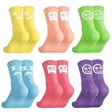 Utensilsto 6 Paar Damen Socken Herzsocken Damen 38-42 Baumwollsocken Herz Socken Kuschelsocken Sportsocken Tennissocken Baumwoll Socken Damen(Bunte mit Lustige Lächeln)