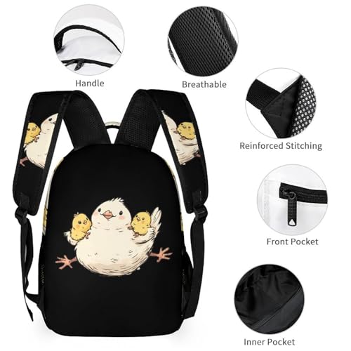 Hens And Chicken Cute Backpacks Set Lightweight Lunch Bag Aesthetic Pencil Cases for Travel Work3