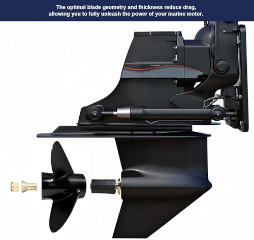 Image of Upgrade OEM Aluminum Boat Propeller Compatible with Mercury Engines 40hp 50hp 60hp 75hp 90hp 100hp 115hp 125hp,15 Spline,4 1 /4 inch Gearcase4 Blades,RH