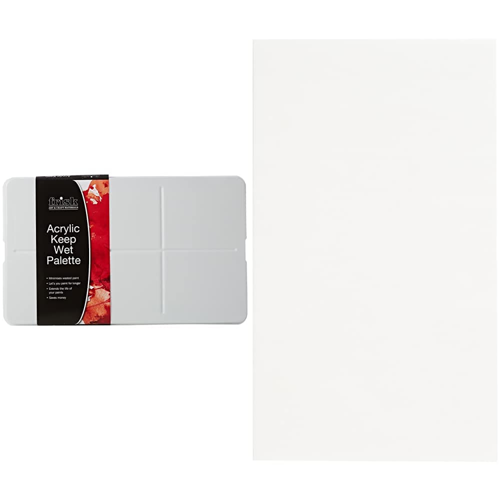 FriskAcrylic Keep-Wet Palette & 22100001 Acrylic Keep-Wet Palette Refill Pack, White