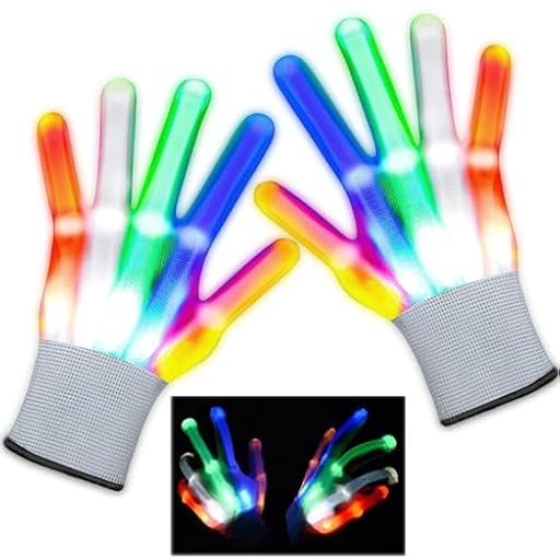 Guantes LED, guantes intermitentes, guantes LED para adultos y niños, regalo de Halloween, regalo de cumpleaños infantil, manoplas luminosas coloridas, danza de dedo, Halloween, carnaval, Navidad | Ya disponible en tu tienda friki favorita! En mundofriki.es!