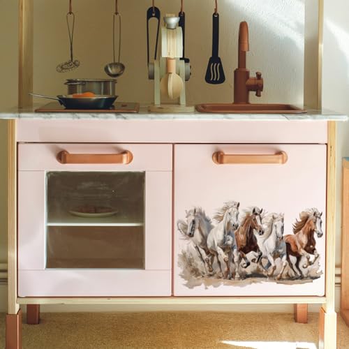 Calcomanías de caballo galopante OLYCRAFT de 15x30 cm para transferir en muebles y madera de artesanía 7