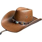 sombrero cuero chile Sombrero de vaquero de cuero para hombres y mujeres es liviano, transpirable y duradero. Este sombrero de vaquero te dará mejor nivel de comodidad.