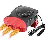 Car Heater, 12V 150W Car Heater 2 in 1 Heating Fan Defroster Demister Car Amplifier Cooling Fans Automotive Replacement Heater for Car SUV Truck Rv Trailer（Red）