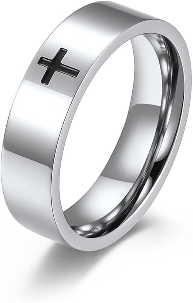 Amazon | Nanafast 6mm/8mm メンズ クロスリング ステンレススチール