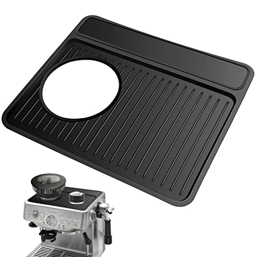 Coffee Machine Mat for Sage Barista Express Touch Anti-Scratch Silicone Non-Slip Espresso Mat Heat Resistant Top Pad for 875 880 Coffee Machine Accessories (Black)