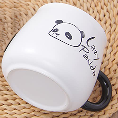 Image of BonZeal 3D Panda Ceramic Coffee Mug with Lid - Cute Panda Design Tea & Coffee Cup for Kids, 300 ml Reusable Drinkware for Home, Office & Desk, Gift for Panda Lovers