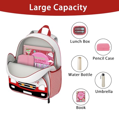 Ambulance Toddler Backpack for Little Kids Water Resistance Kindergarten Preschool Bags Children Schoolbag Cute 3D Animal Cartoon Backpacks Gifts for Baby Boys Girls4