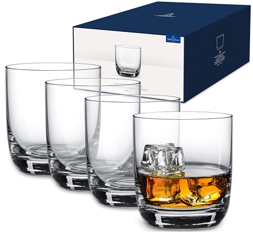 Villeroy & Boch - La Divina Whisky-Tumbler Set 4-teilig 250 ml Klar, Spülmaschinenfest, Whisky Gläser Set, Gin Tonic Gläser, Trinkgläser, Kristallgläser, Kristallglas