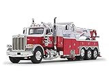 Peterbilt 389 Sleeper Cab w/Century 1150 Rotator Wrecker Tow Truck Red and White Busted Knuckle...