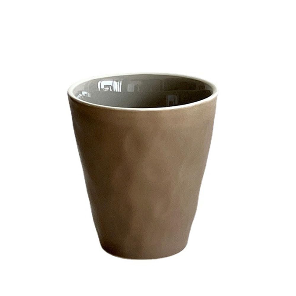 Creative Ceramic Cup, Matte Hand-kneaded Retro Cups, Ceramic Glaze Coffee Mug, Suitable for Coffee, Tea, Wine and Other Drinks (Brown)