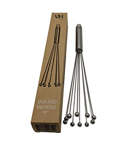 12 Wand Whisk for Sauces Stews Chunky Dishes Breaking up Ground Meat - by VansieHome 12 Medium-Large Whisk
