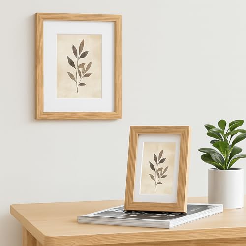 10x14 Oak Wood Picture Frame - 10"x14" Poster Frames for Wall, 10x14 Picture Frames for Wall, 10 x 14 Picture Frames, 10 x 14 Frames for Wall(3 Pack, Beige)