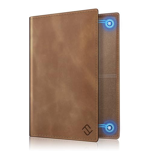 FINTIE KFZ Fahrzeugschein Hülle und Versicherungshalter- Magnetverschluss Auto Organizer für das Handschuhfach im Scheckkarten Schutzhülle Kartenhülle mit Premium Kunstleder Braun