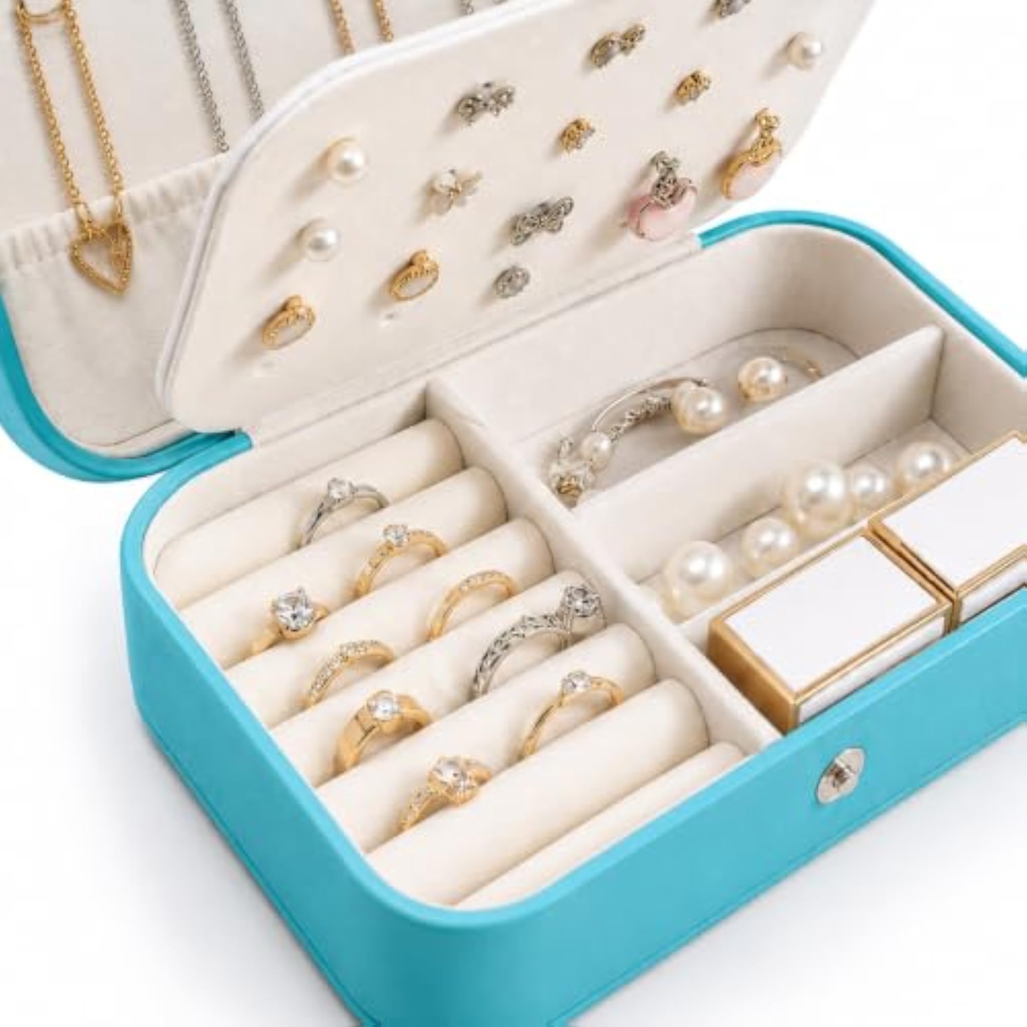Leather Mini Travel Jewellery Organizer Case for Women