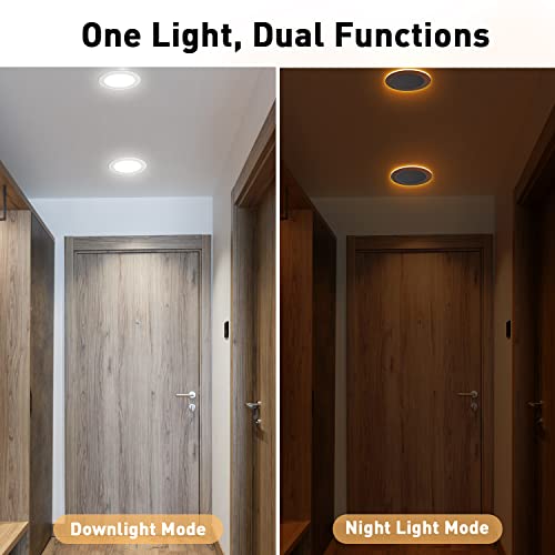 Rollin Light Canless Led Recessed Lighting 6 Inch 6 Pack 5Cct Ultra-Thin Recessed Led Lights With Night Light, 1100Lm,12W,Cri80+,2700K-5000K Selectable, Dimmable Canless Downlight With Junction Box #TOP1