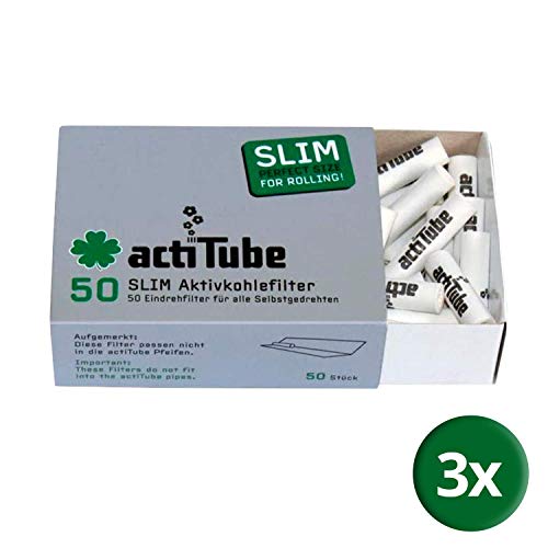 150 actiTube Slim Activated Charcoal Filters (3 boxes of 50) Display 7mm roll-up filters in actiTube tune activated charcoal filter tips - Image 4