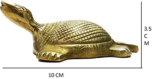 Estatua de tortuga de latón en acabado antiguo feng shui miniatura 5
