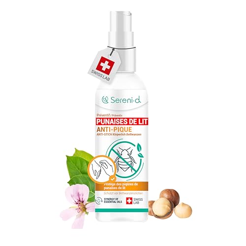 SERENI-D - ANTI-PIQUE TRAITEMENT CORPOREL REPULSIF VEGETAL ANTI PUNAISES DE LIT - Spray concentré aux huiles essentielles contre les piqures de punaises de lit efficace - 100mL