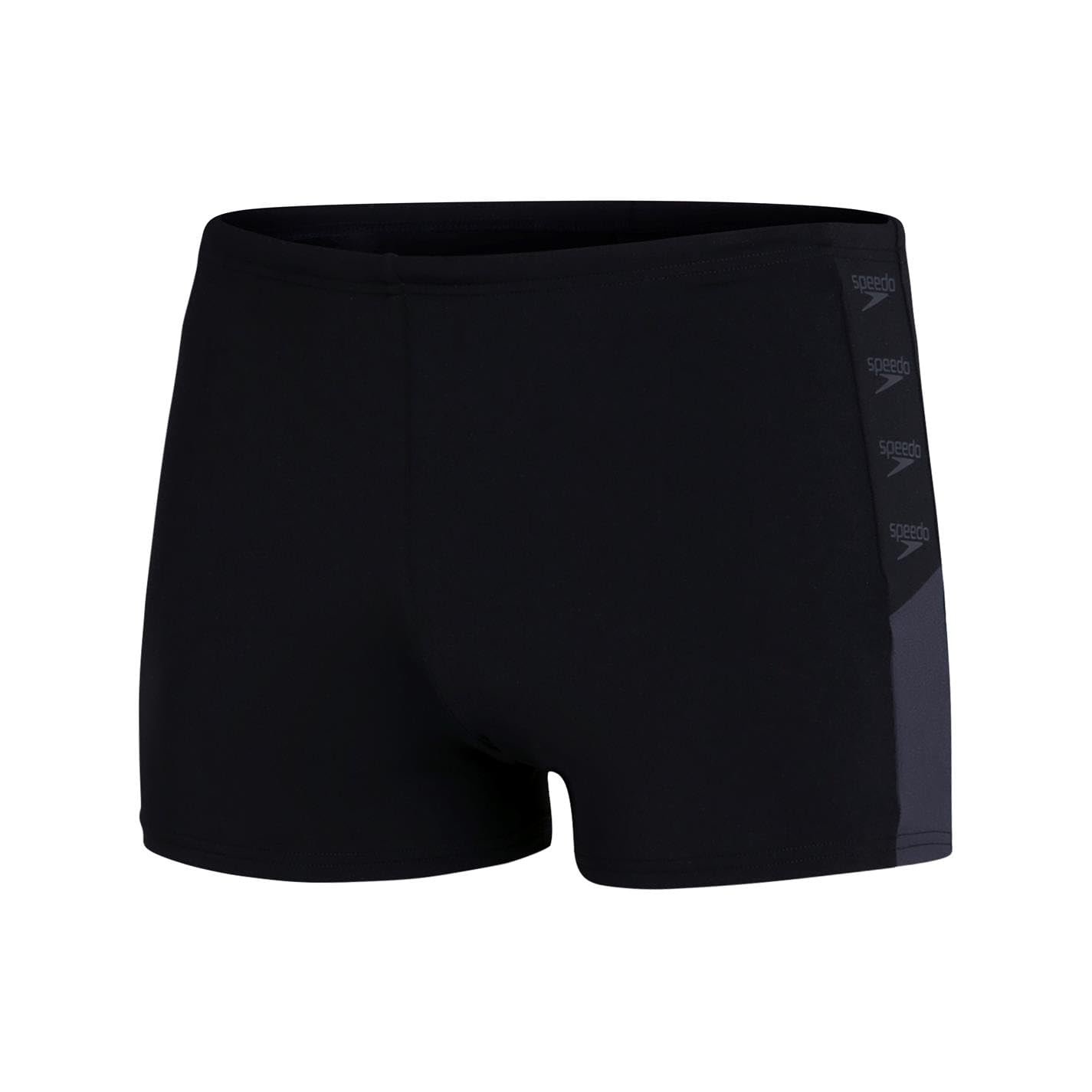 Speedo Men's Boom Logo Splice Aquashort, Black/Oxid Grey, 28