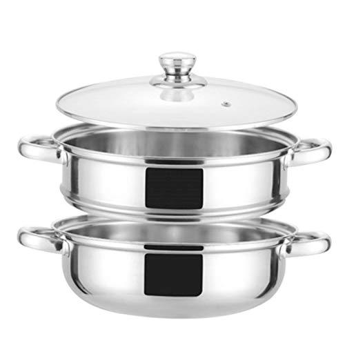 Soupe à deux couches 28cm en acier inoxydable multi-usages avec vapeur - 2
