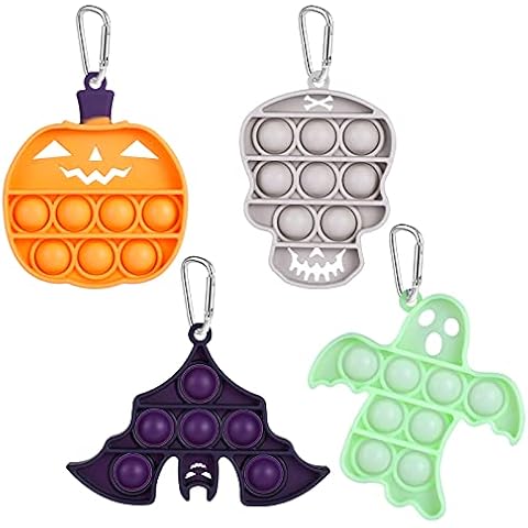 4 Pack Pop Its Fidget Toy Halloween Sets Mini Push it pop Bubble Sensory Toy Cover