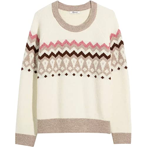 Madewell Fair Isle Markham Pullover Sweater Antique Cream Sm (Women's 2-4) #TOP2