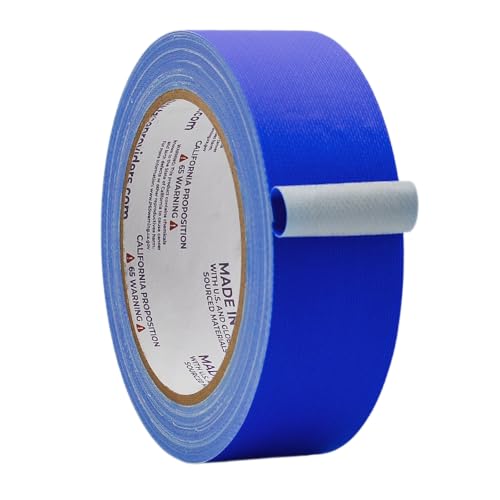 Image of WOD GTC12 Gaffer Tape, Dark Blue Low Gloss Finish Film, 1.5 inch x 60 ft. (Pack of 32) Residue Free, Non Reflective Cloth Fabric, Secure Cords, Water Resistant, Photography, Filming Backdrop