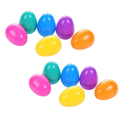 BESPORTBLE 50 Piezas Paquete de Huevos de Pascua Vacíos de Plástico Rellenables para Decoración y Juguetes Colores Aleatorios para Fiestas y Actividades DIY Color Aleatorio Color Aleatorio