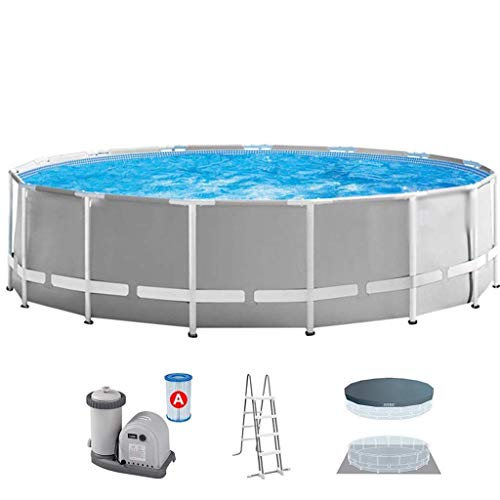 Piscinas for adultos Piscina for niños rack de tuberías grande familia de los niños Soporte Piscina Partido El engrosamiento del parque acuático (Color: Gris, Tamaño: 15 pies) ZHNGHENG (Color: Gris, T