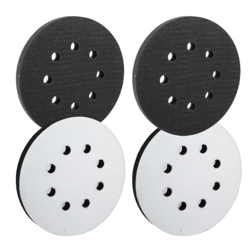 4 Pièces Tampon Interface 125mm à 8 Trous en Mousse Souple pour Rondes, Tampons de Polissage de 125 mm, Tampon Interface en Éponge, pour Disques de Ponçage...