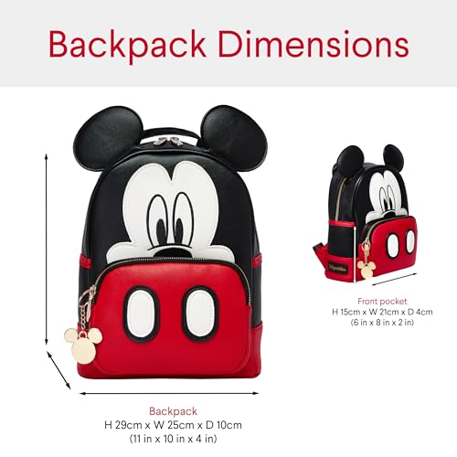 Disney Backpack For Women | Mickey Mouse Backpack With Keychain | Cute Mini Backpacks | Womens Bag | One Size Black4