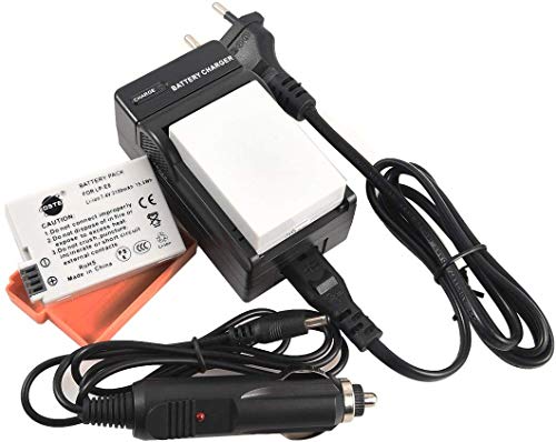 DSTE 2PCS LP E8 Batería y Cargador Compatible con Canon EOS 550d 600d 650d 700d Kiss X4 Kiss X5 Kiss X6i Rebel T3i T4i T5i