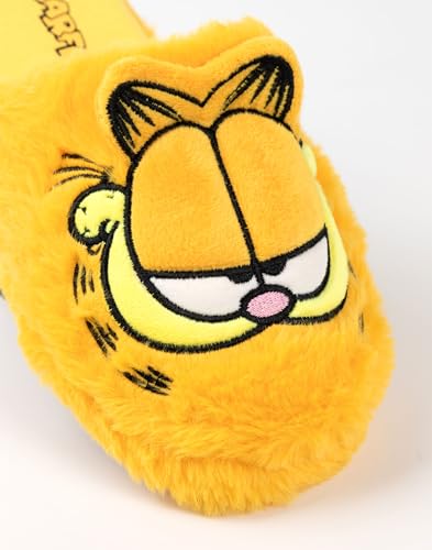 Garfield Fluffy Yellow Slippers | Unisex Animated Tabby Cat House Sliders | Soft Slip-On Footwear for Adults4