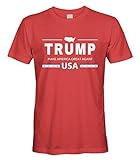 Men's Trump Make America Great Again USA MAGA T-Shirt (Red, Large)