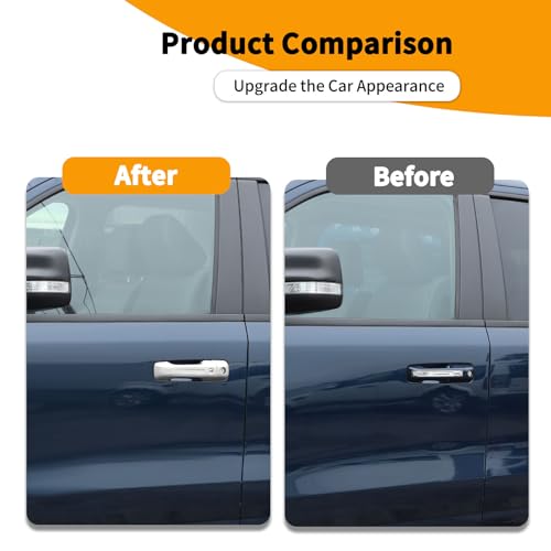 Hoolcar Exterior Door Handle Covers Outside Door Handle Cover Trim Fit for Dodge Ram 2018-2024, White by Hoolcar - Image 2