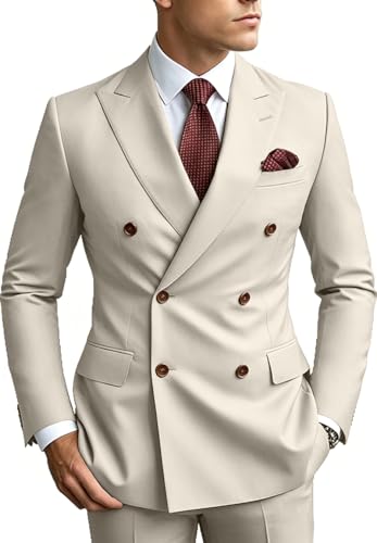 Men's Slim Fit Double Breasted Suit Set