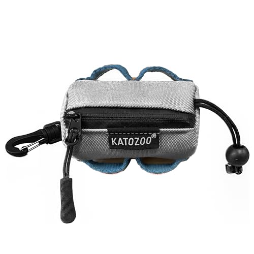 KATOZOO Dog Poop Bag Holder - Dispenser that Holds Used Waste Bags - Easily Attaches to Dog Leash for Convenient Access (Gray)