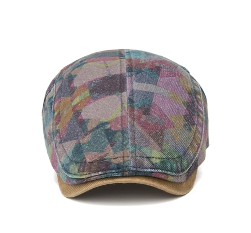 Image of Quanhaigou Unisex Denim Newsboy Hats Flat Ivy Gatsby Cabbie Driving Berets Hat Cotton Dad Cap for Men Women