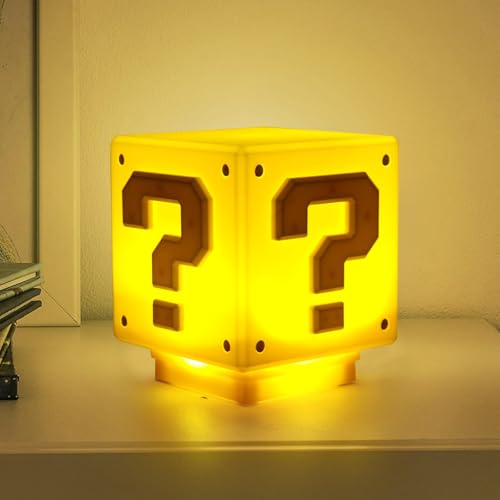Bukela 3D Icon Lamp Cube Super Mario LED Night Light for Kids Bedroom Sound Square Brick Night Table Lamp USB Rechargeable Toys Decoration