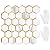 STICKGOO Hexagon Peel and Stick Backsplash Tile, Stick on Backsplash for Kitchen and Bathroom, White Marble Look PVC Mixed Metal Gold Self Adhesive Metal Mosaic Tiles(10 Sheets, Seamless)