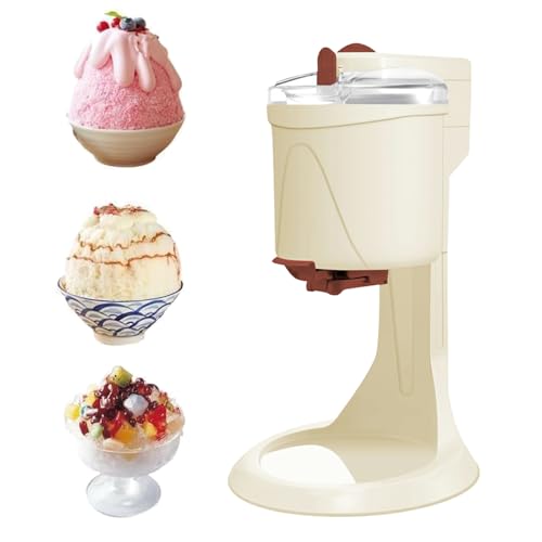 Heladera eléctrica con taza medidora y espátula para postres caseros en hogares y restaurantes