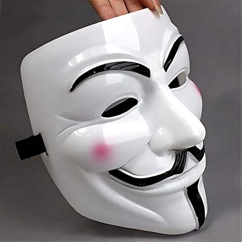 Image of Wanna Party Pack of 4 Anonymos Mask for Kids & Adults - V for Vendetta Halloween Guy for Halloween Costume Cosplay Party,Hacker